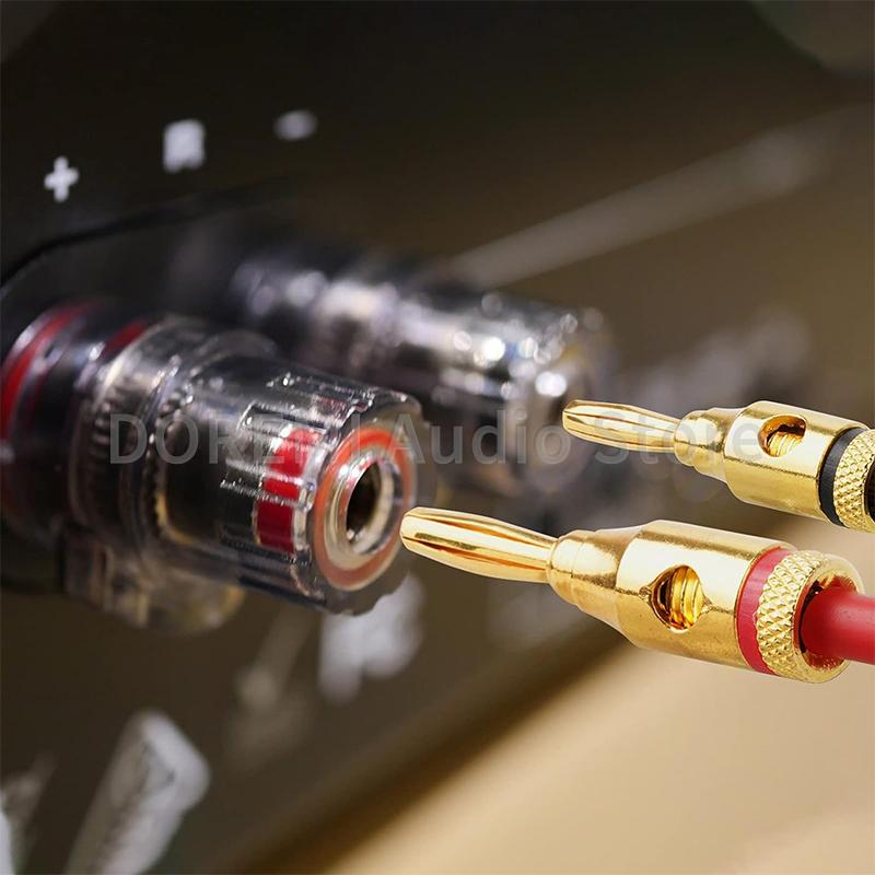 4mm Banana Plug Gold-Plated Copper Musical Cable Wire Audio Speaker Adapter Speaker Amplifier Screw Type Banana Connectors Jack