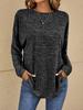 Women's Long,sleeved Ribbed Brushed T,shirt Loose Pullover Sweater