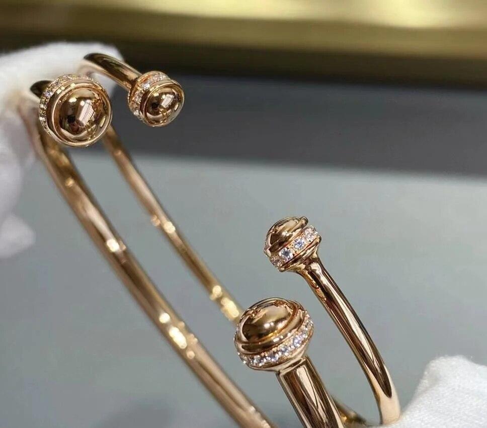 

Новинка 2023 года, высокое качество, классический популярный бренд, подарок на годовщину, ювелирный браслет для женщин, вращающийся шарик из бисера, свадебные розовые золотые цирконы