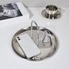 Snack Storage Plate Multifunctional With Handle Desktop Organizer Stainless Steel Home Decoration Finishing Tray Mini Ornaments