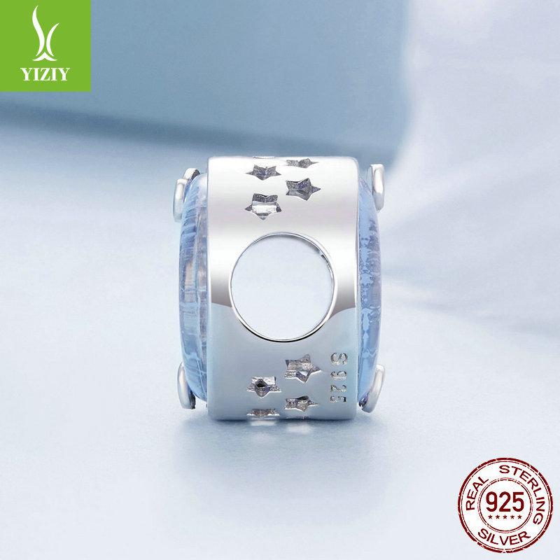 Niche Moon Starburst Diy Bracelet Beaded, Light Luxury High-End S925 Sterling Silver Beads Loose Beads