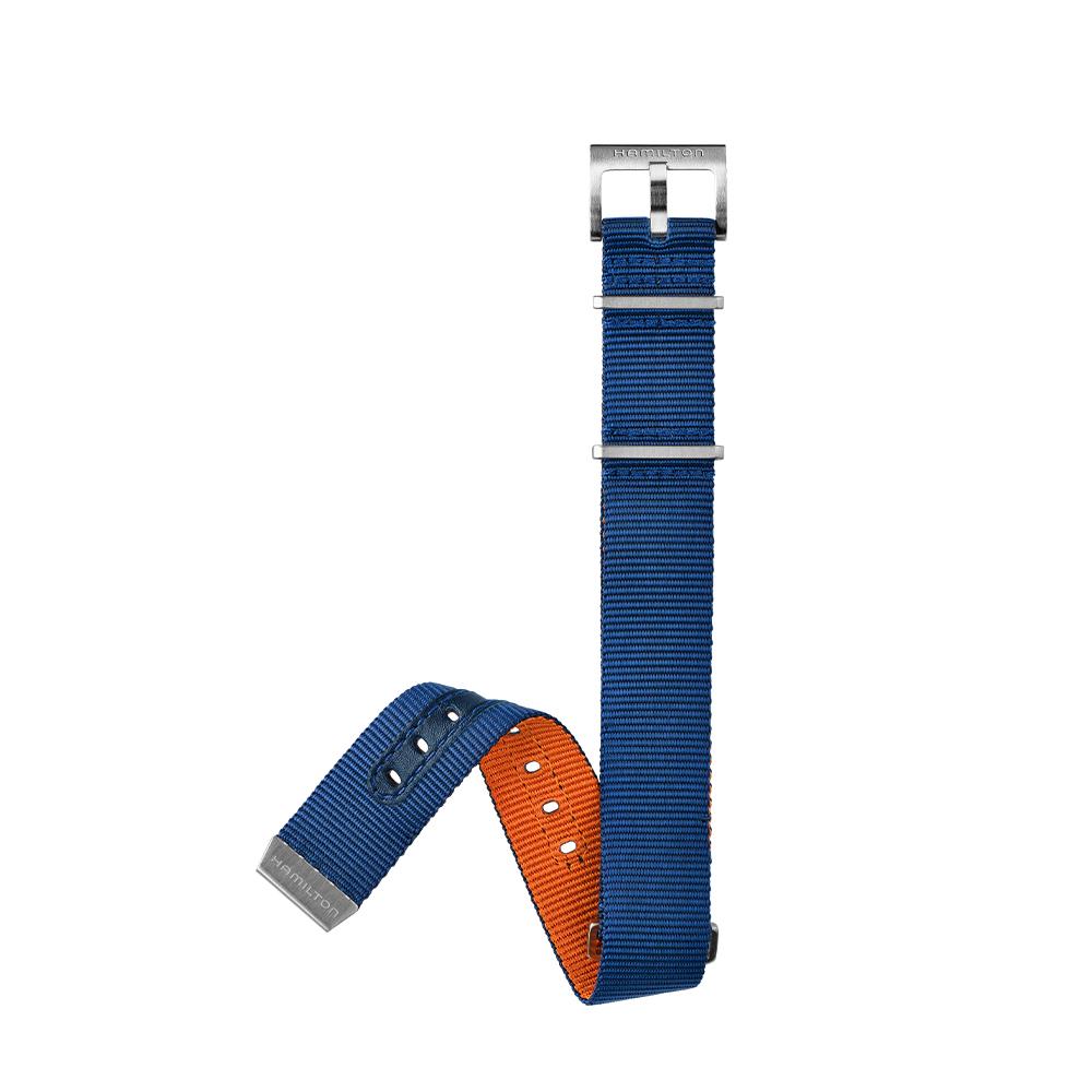 [Hamilton] Blue, Orange Nato Strap 20mm H6008231071