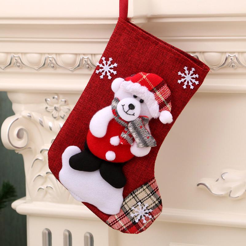 New Year Christmas Stocking Sack Xmas Gift Candy Bag Noel Christmas Decorations for Home Natal Sock Christmas Tree Decor