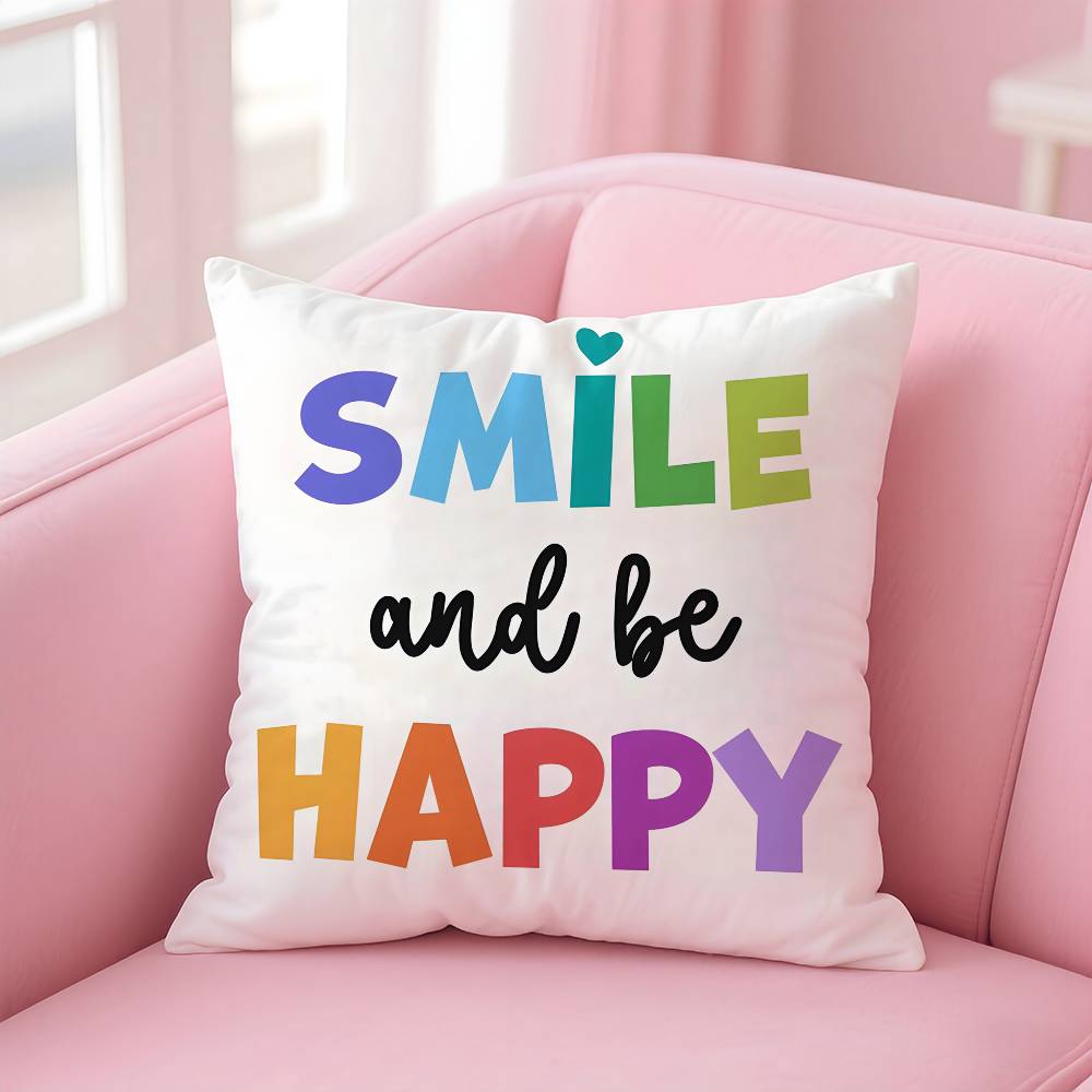 Cartoon Rainbow Sun Pillow Case Pattern Printed Pillowcase For Living Room Sofa Cushion Cover & Bedroom Decor