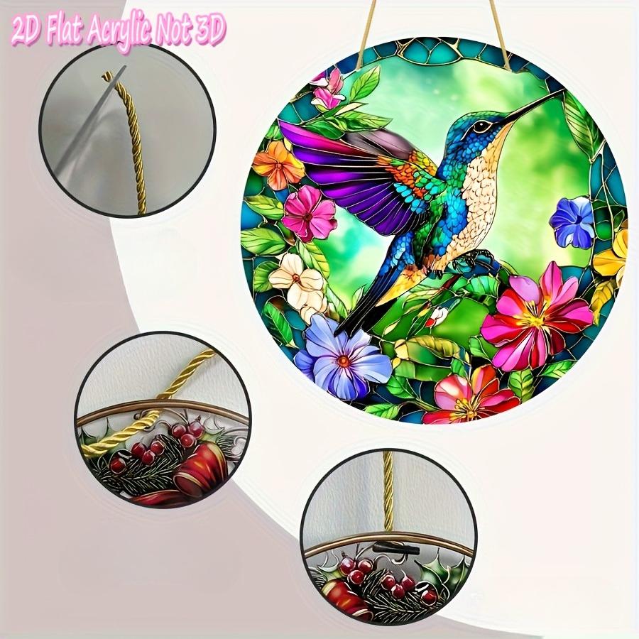 2D Flat Acrylic Hummingbird Sun Catcher Design, Indoor and Outdoor Decoration - No Battery/electricity Required, Free Day Decoration, Shop Dec