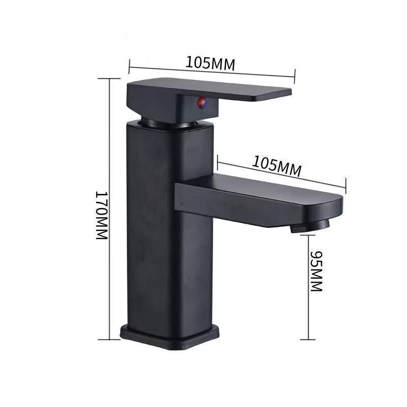 Stainless Steel Square Basin Mixer Faucet