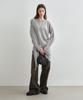 MONGDOL Loose Alpaca Boat Neck Knit Top Gray Mdkt119Gray