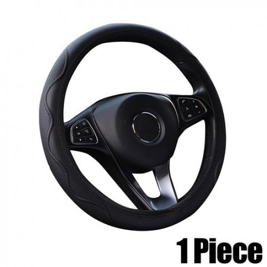 Universal Leather Car Steering Wheel Cover Good Grip For 15 /38cm Accessories чёрный
