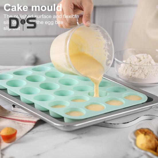 Silicone Muffin Pan 24 Cups Nonstick Cake Mold for Baking Mini Egg Bites High Heat Resistance Easy Release Versatile Mini Cupcake Pans