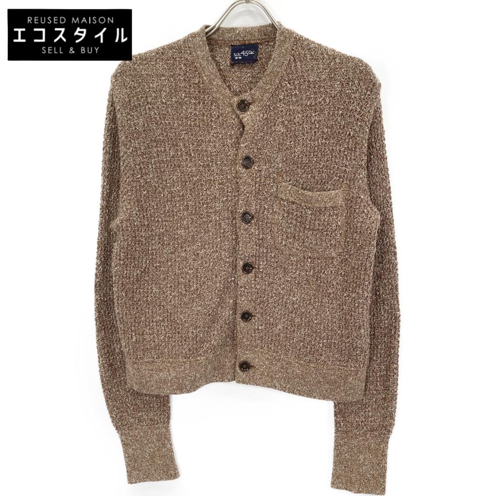 45R Brown 5118080 Heathered Waffle Knit Cardigan Tops Not Written BrownUsed