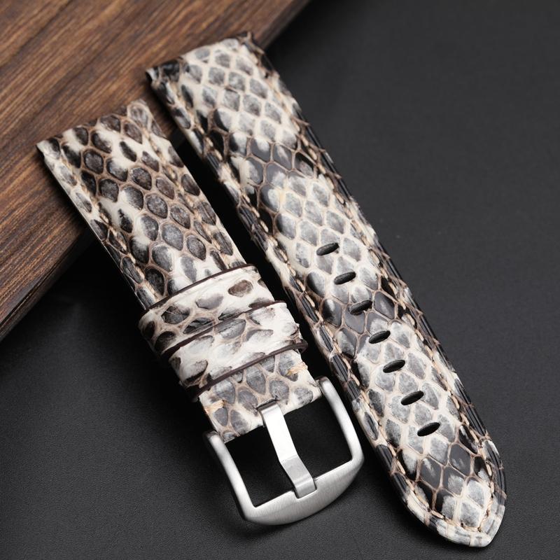 Handgefertigtes Python-Leder-Uhrenarmband 20 22 24 26MM, Kompatibel Mit Für PAM111 441 Blau Grün Grau Und Weiß Herrenarmband