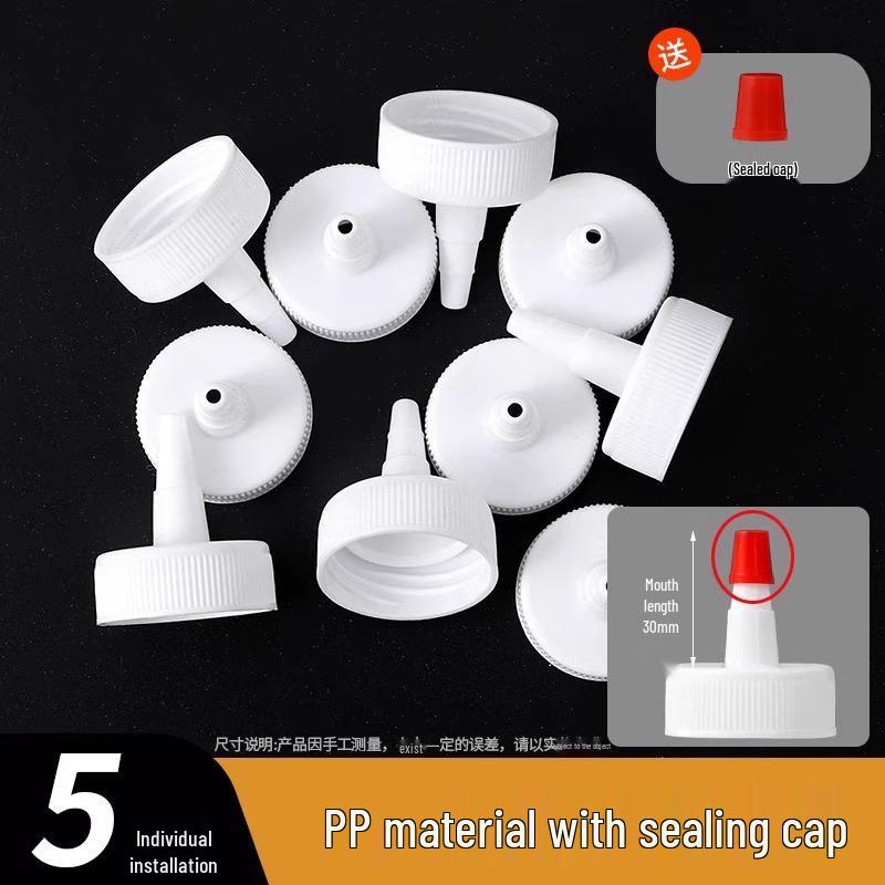 Leak-Proof Mineral Water and Oil Pourer Cap with Pointed Spout - Plastic Jug Replacement