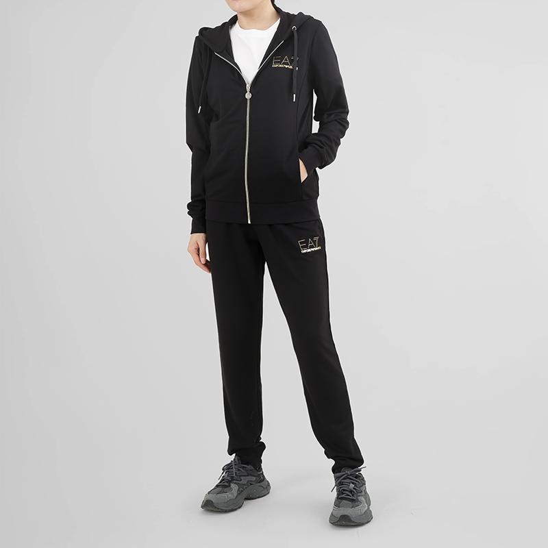 Emporio Armani Logo Pattern Lightweight Hooded Zip-Up Sweatshirt Set Women sweatshirt set 8NTV51-TJ9RZ-1200