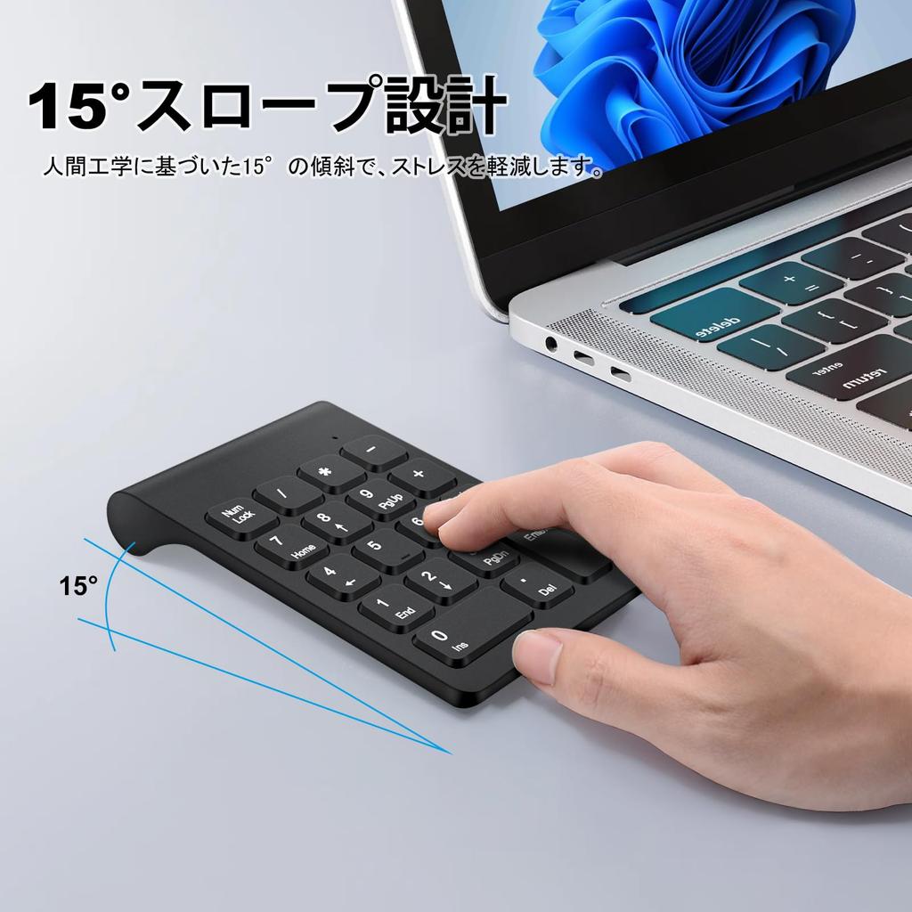 Lefon Wireless Numeric Keypad and Mouse Set, 2.4G Numeric Keyboard & Mouse Set, 18 Keys, Compact, Portable, USB Connection, Wireless Number Pad, USB