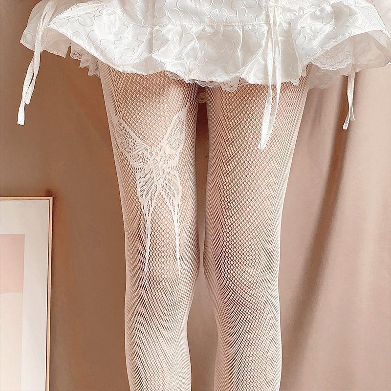 Retro Leopard Print Jacquard Pantyhose - Women's Sexy Slimming Mesh Silk Stockings in Black