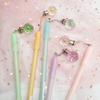 1Pc Flower Pendant Pen Creative Glowing Light Bulb Pen Black Pen Korean Small Fresh Gel Pen Signing P