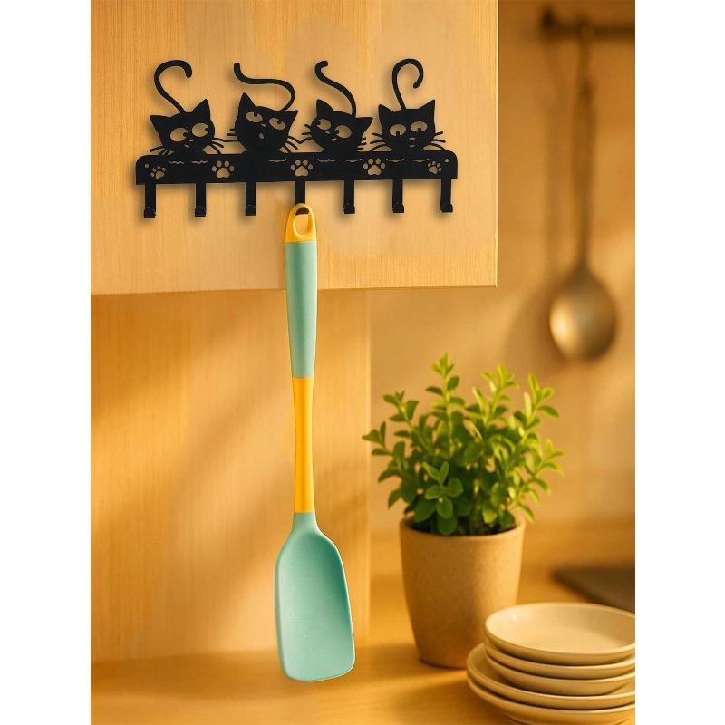 Cat Key Holder 7 Hooks Wall Mount Rustproof Home Decor Gift for Cat Lovers