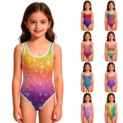 Girls' One-Piece Swimsuit - Round Neck Summer Bathing Suit