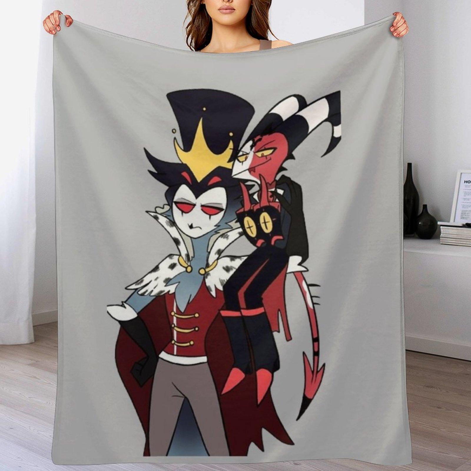 Helluva Boss Столас х Блиц Плед Персонализированный подарок Мягкий плюшевый плед Милый плед Дизайнерские одеяла 30x40in