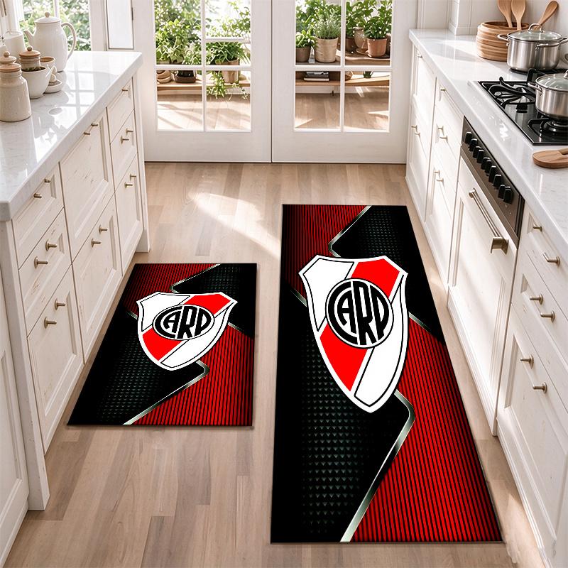River Plate Flannel Kitchen Floor Mat – Non-Slip, Absorbent and Easy to Clean Suitable for Kitchens, Entryways Bedroomsand Bathrooms