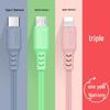 Three-in-One Fast Charging Cable 2.4A for Apple & Huawei, One-to-Three Type-C 6A