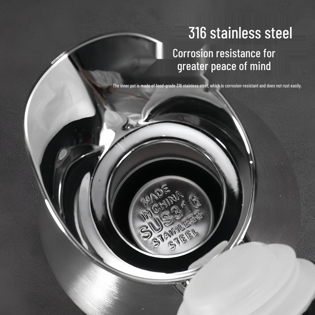 304 Stainless Steel 2L Vacuum-Insulated Coffee Pot, Large Capacity Cold Water Thermos