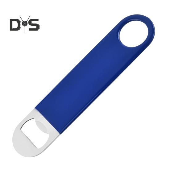 

Плоская открывалка для бутылок, открывалка для пива из нержавеющей стали, портативная открывалка для бутылок в баре с отверстиями для подвешивания для бармена, кухни, вечеринки в баре синий