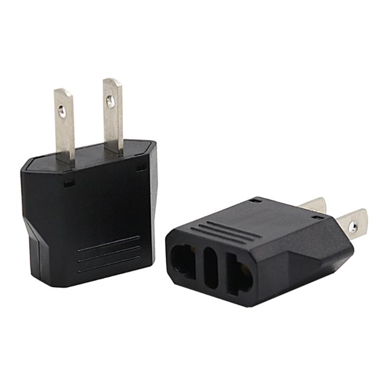 Portable Travel Plug Adaptor US To EU Plug Adapter Standard America Flat 2pin To European Round 2pin Socket Converter
