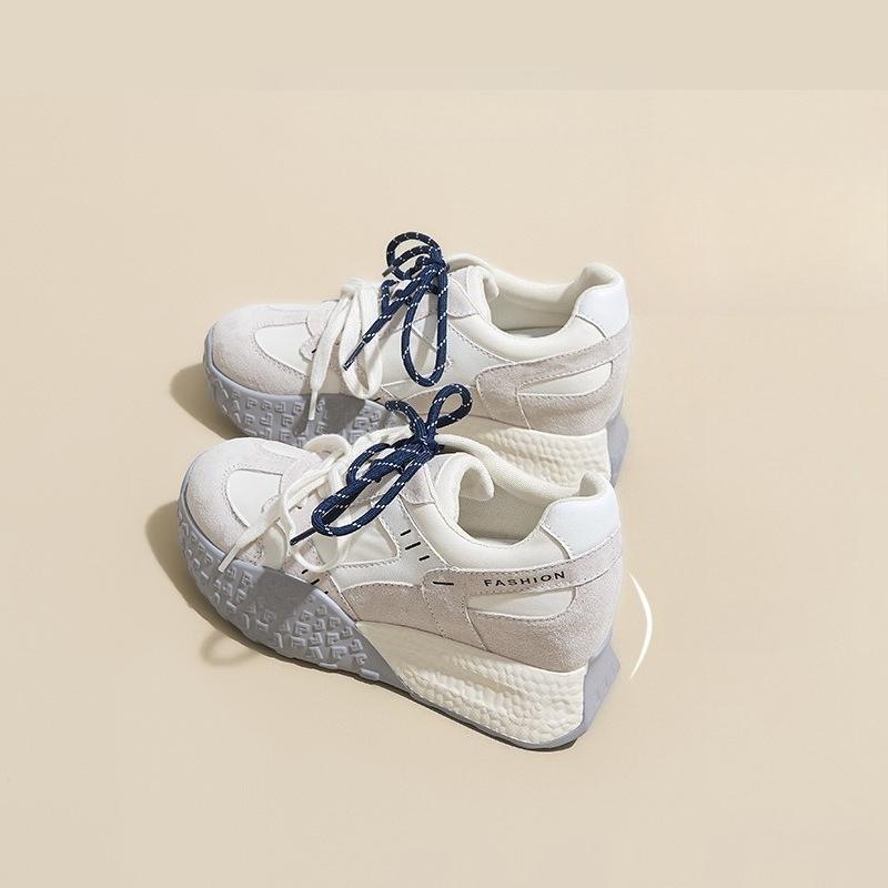 Women Platform Sneakers Autumn New Mesh Breathable Flats Outdoor Lightweight Comfortable Soft Sole Height Increase Casual Shoes