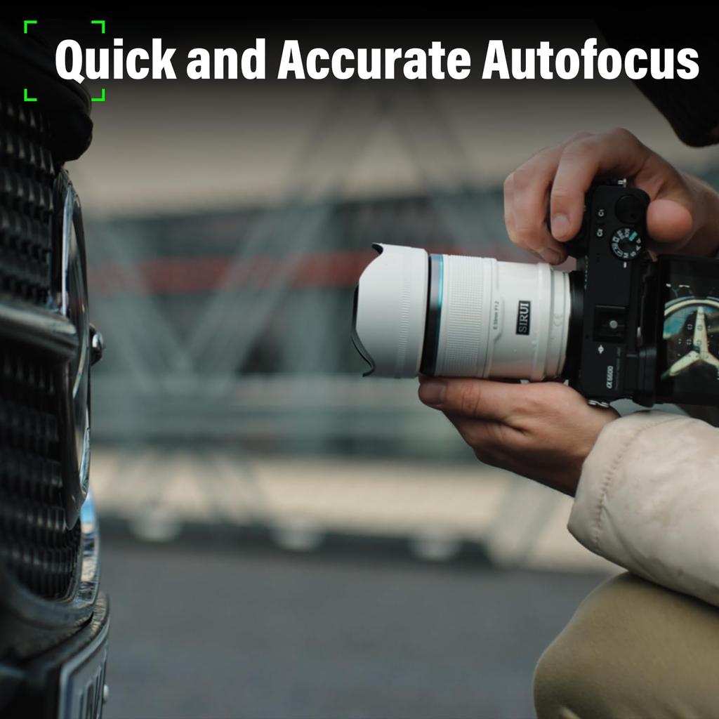 Sirui Sniper 23mm Autofocus Wide Angle Camera Lens A5 A6 A7 FX A9 Series Lens, F1.2 APS-C ZV-E (E Mount, White)