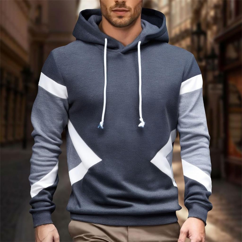 Herren Hoodie Klassischer warmer Pullover mit Kapuze Lässige Kapuzenjacke Hoodie Sweatshirt Kordelzug-Hoodie Sportshirt