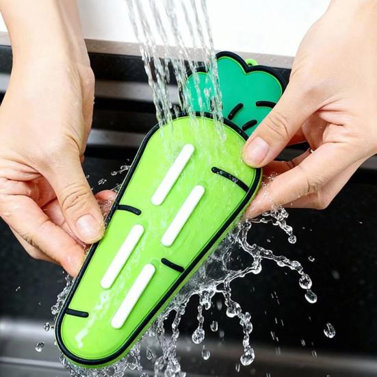 Silicone Pot Lid Storage Mat Carrot Design Anti-Slip Heat Resistant Food-Grade Countertop Drain Mat Kitchen Accessory