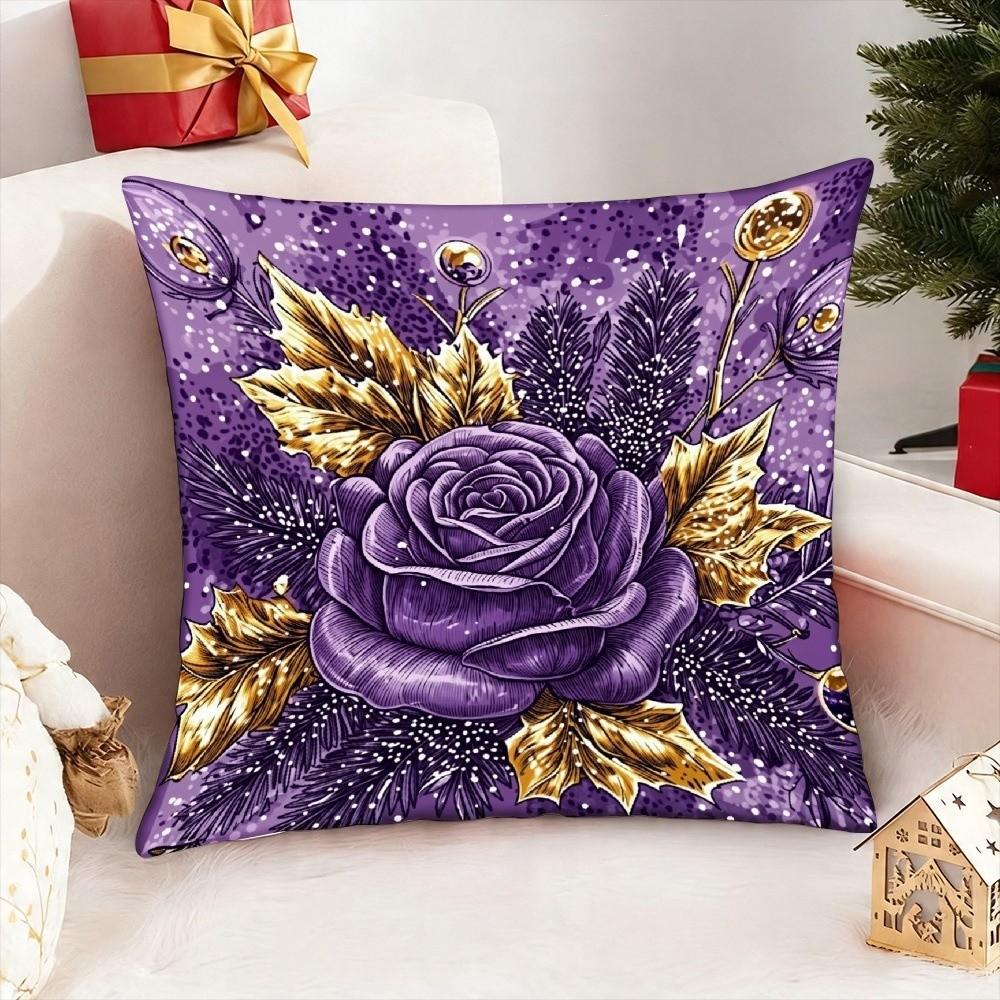 2D Printed Christmas Pillow Covers Tree Xmas Pillowslip Cartoon Cute Elk Pillow Cover Living Room