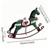 Vintage Iron Christmas Rocking Horse Ornament Creative Desktop Decorative Hanging Pendant Festive Holiday Home Crafts
