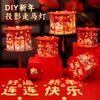 Spring Festival New Year Portable Cartoon Handmade Projection Lantern for Year of The Loong or Snake DIY