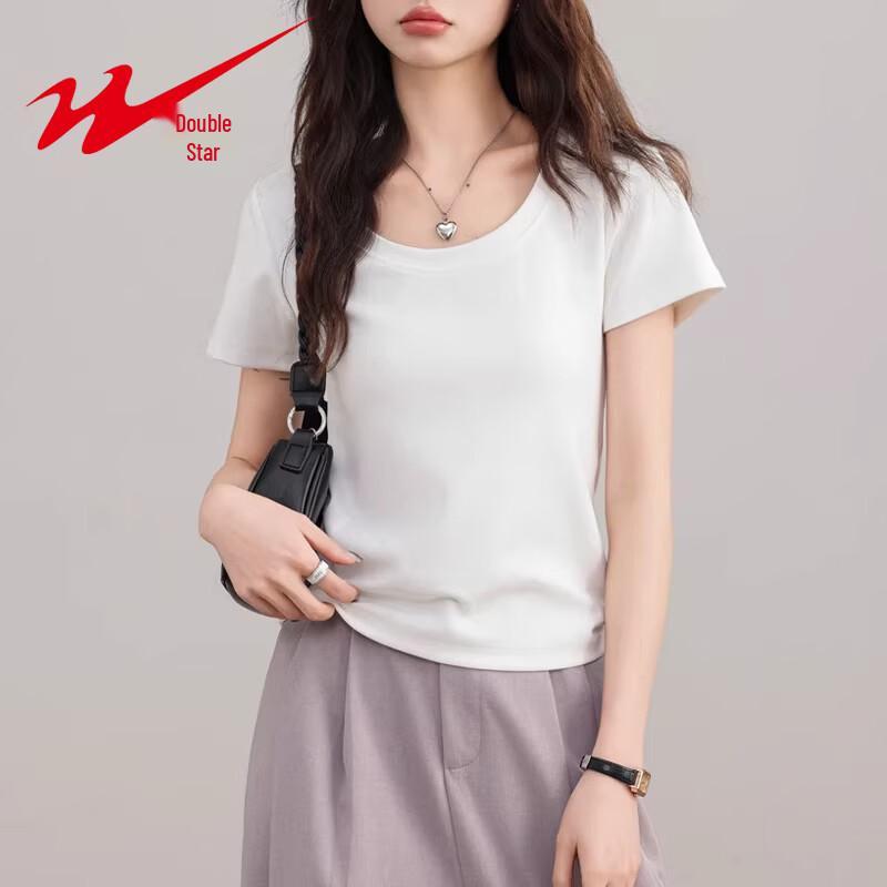 Shuangxing Women s U-Neck Cotton T-Shirt XL