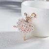 Elegant Flower Dress Dancer Girls Brooches For Women  Cute Figure Shaped Lapel Pins Wedding Corsage Party Jewelry Gifts