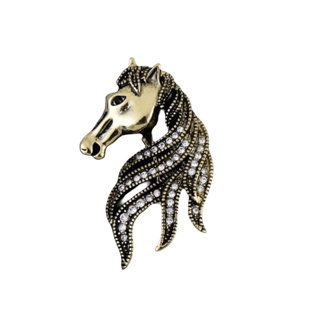 Luxury Vintage Horse Brooch Elegant New Year Lapel Pin Fashion Retro Animal Brooch  Formal Events