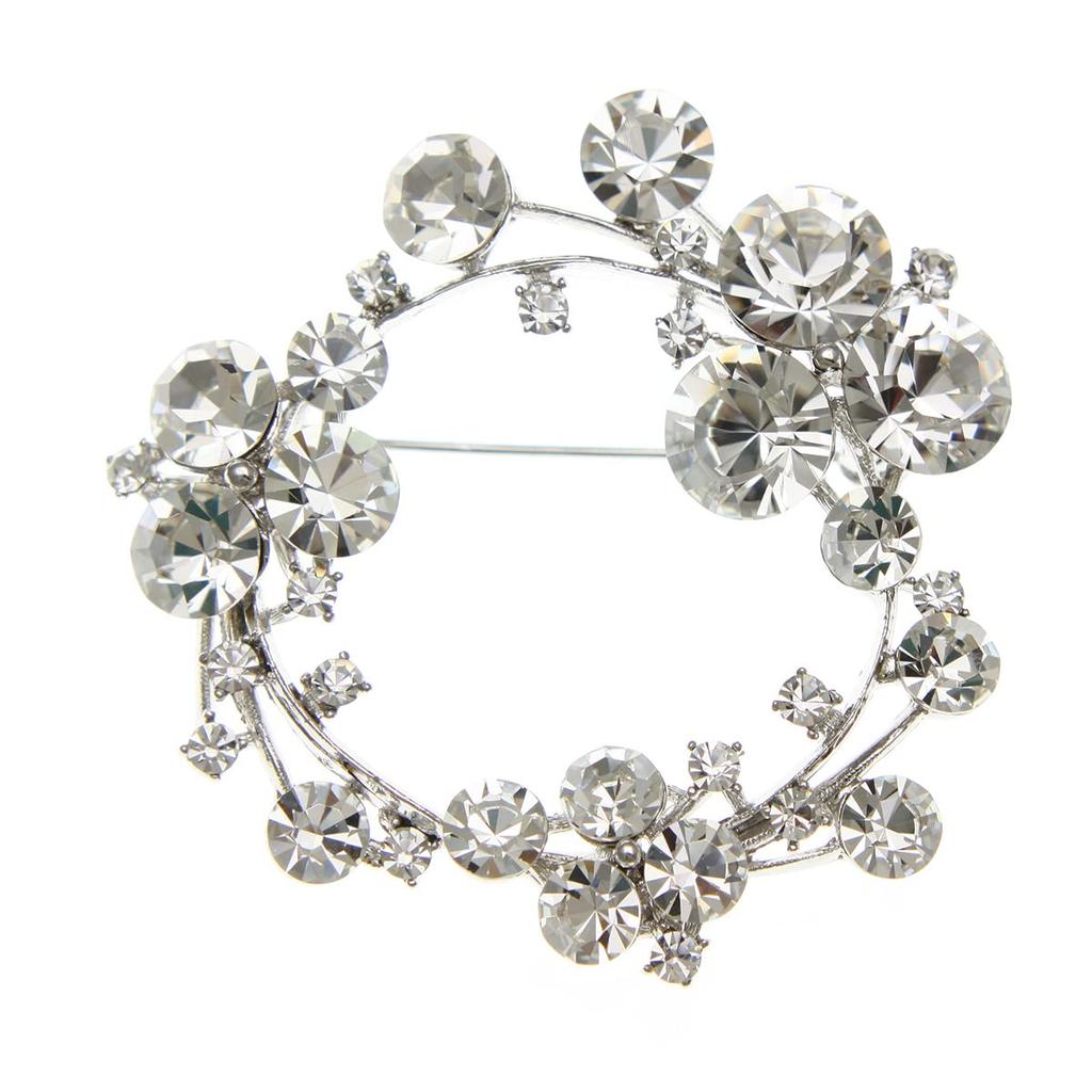 Brooch Round Cut Crystal Gift Wedding Graduation Ceremony Entrance Ceremony Kindergarten After Party Party Formal Ladies Mature Simple Cute Stylish