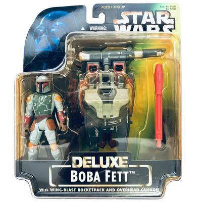 Star Wars Deluxe Figur Boba Fett mit Wing Blast Raketenrucksack