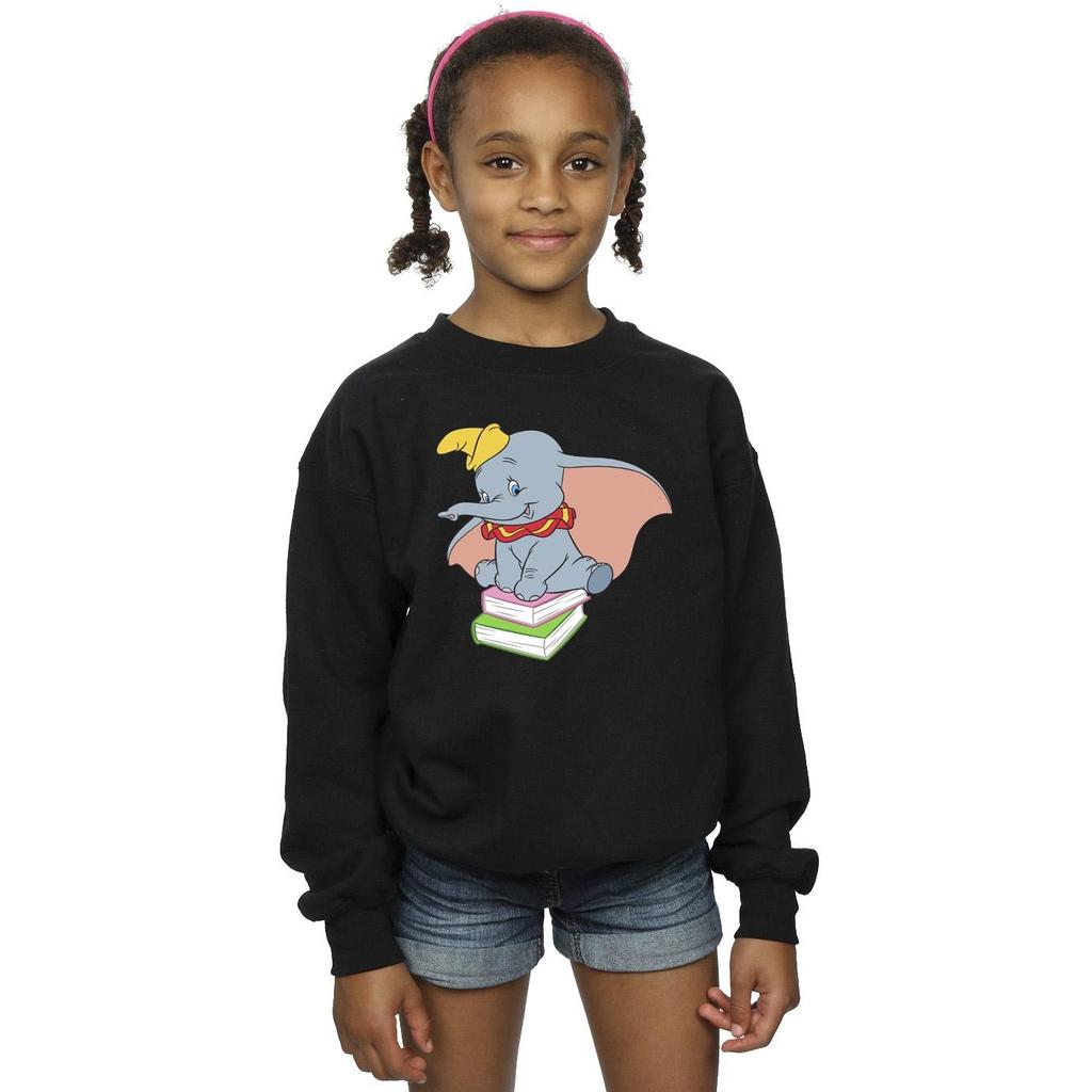 Disney Mädchen Dumbo sitzt auf Büchern Sweatshirt