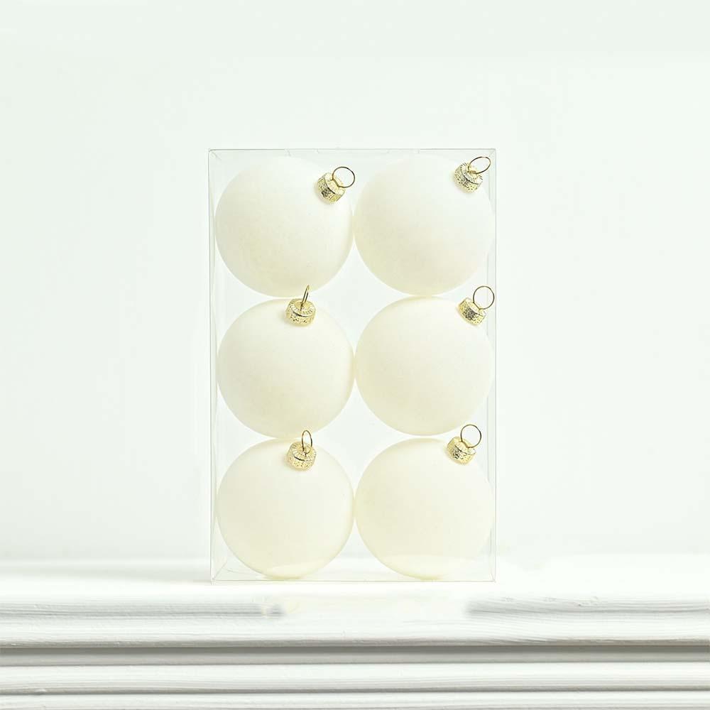 

Набор из 6 многоразовых рождественских подвесных шаров, небьющиеся, декор «Счастливого Рождества», отель, торговый центр белый