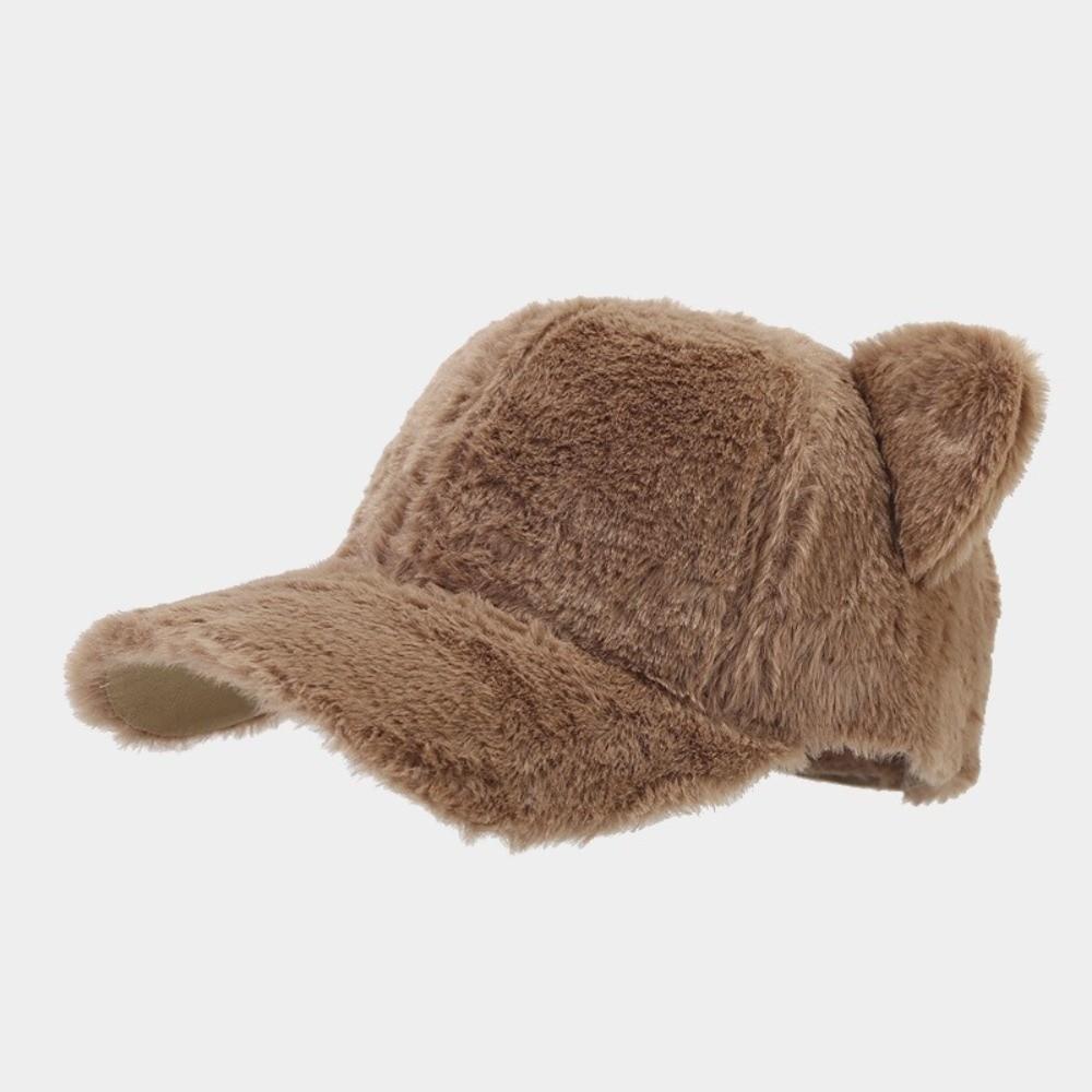 Cute Cat Ear Winter Caps Adjustable Cat Ears Baseball Cap Cute Plush Baseball Cap Winter