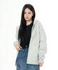 Mozmoz Heavyweight Pigment Cut Two-Way Oversized Zip-Up Hoodie Beige