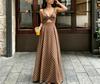 Summer New Women's Clothing Temperament Light and Mature Wind Polka Dots Waist Thin Suspender Dress Long Dress Women