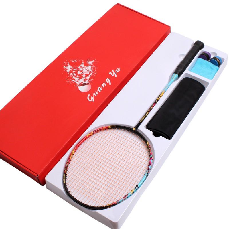 Full Carbon Fiber Badminton Racket 5U Offensive Beginner Adult Student Training Single