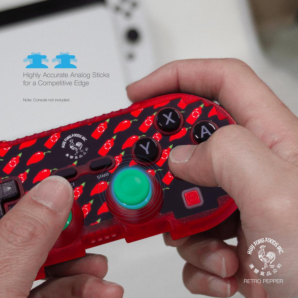 Hyperkin Pixel Art Sriracha Bluetooth Wireless Game Controller Retro Style x Limited Design x Turbo Function Compatible with Nintendo Switch and iOS