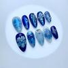 Three-dimensional flowers azure deep sea butterfly pearl shell pattern European and American ins wind removable wearable armor 24 pieces