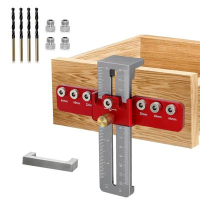 Přípravek pro kování skříněk, lokátor děrovače, vrtací vodítko pro úchytky, šablona pro montáž zásuvkové skříně