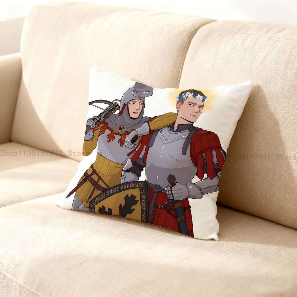 Henry Of Skalitz And Hans Capon Anime Celebrity Merchandise All-Match Printed Pillow Case Sofa Office Room Decoration Protector